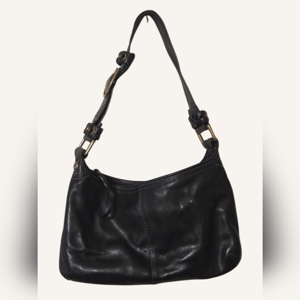 Coach Bleecker Tattersall Black Leather Hobo Bag/Satchel - Picture 2 of 7